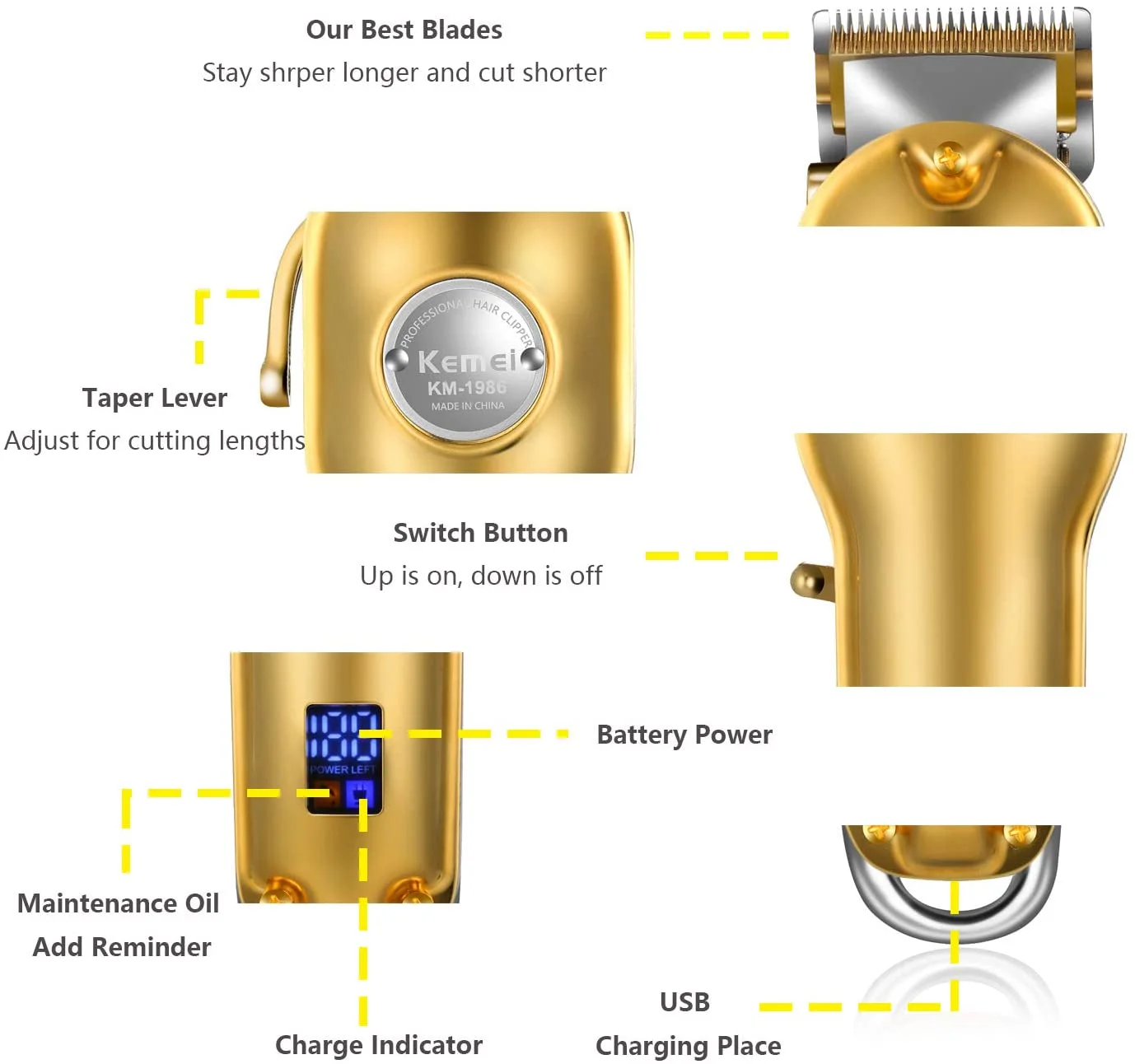 Полностью Металлическая Парикмахерская профессиональная машинка для стрижки