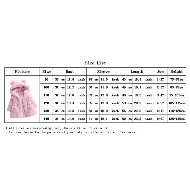 2020 1-9T Winter Girls Jackets Faux Fur Cardigan Warm Baby Coats Teenager Thicken Children Clothing Girl Outerwear Kids Clothes | Детская