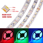 5 м RGBCCT 5 в 1 Светодиодная лента RGB SMD 5050 RGBWW RGBCW RGBW 5 в 1 5 контактов 12 в 24 в 60 светодиодовм 96 светодиодовм водонепроницаемая светодиодная лента IP67