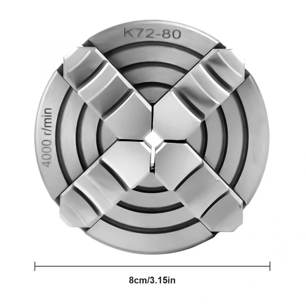 

Metal 4-Jaw Lathe Chuck Woodworking Mini Clip K72-80 Wear-resistant Turning Tool Strong Toughness Metal Portable Supplies