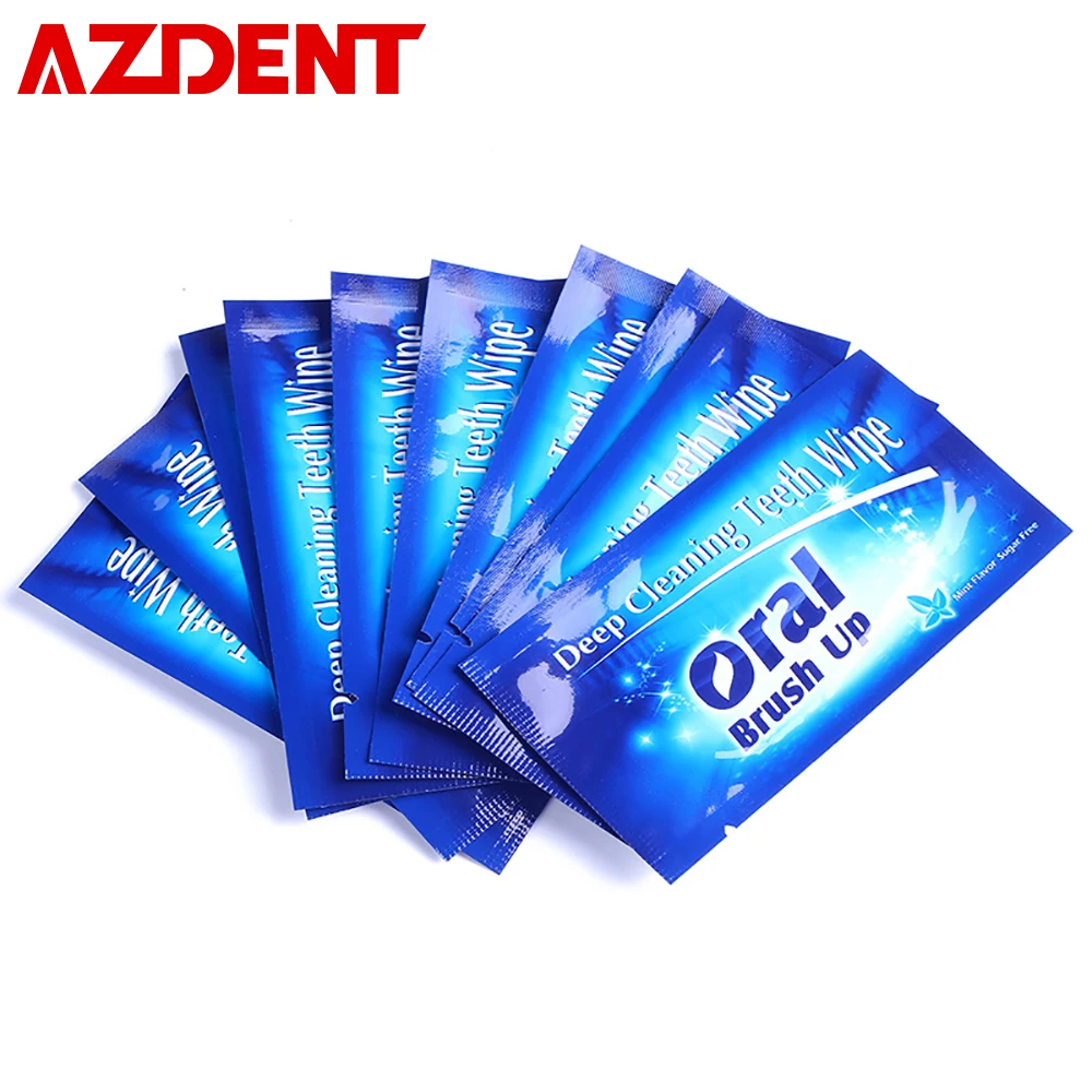 

AZDENT 500pcs/Pack Deep Cleaning Teeth Wipe Whiter Dental Care Oral Brush Up Teeth Whitening Remove Residue Stains Professional