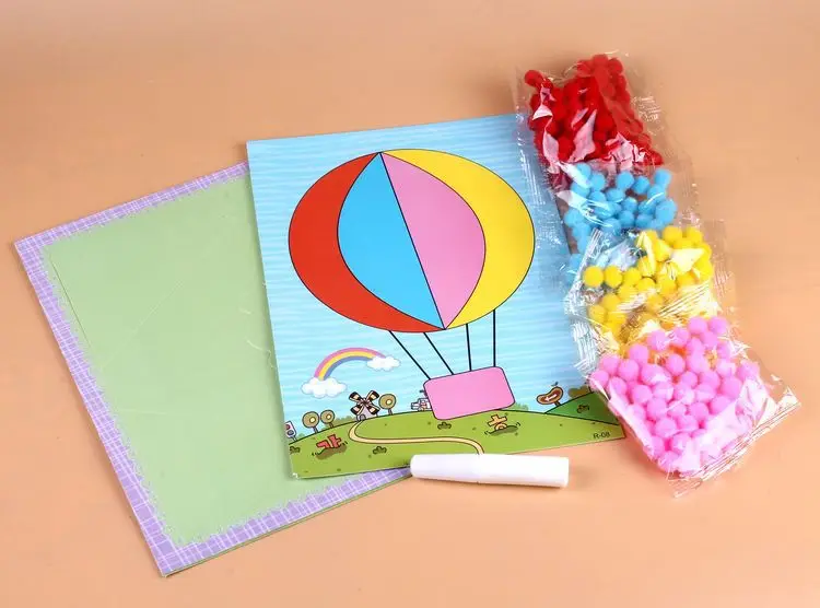 Ремесла игрушка творческий DIY плюшевый шар живопись наклейки детские развивающие ручной работы материал мультфильм головоломки