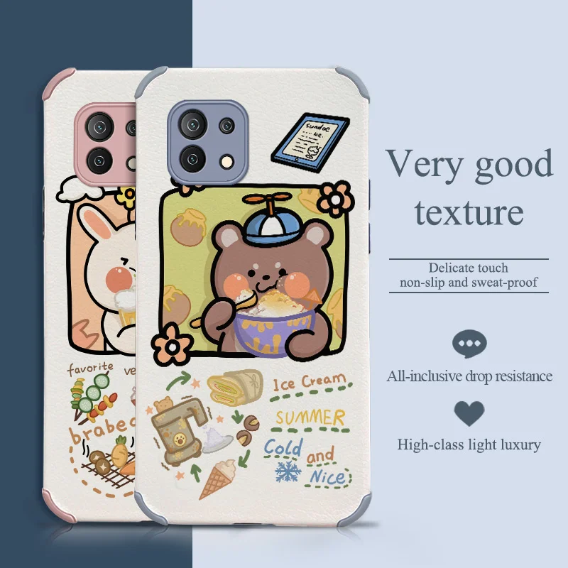 

Cute Cat Eating Melon Phone Case For Xiaomi Mi 11 11lite 11i 11Ultra lite Ultra Liquid Silicone Cover