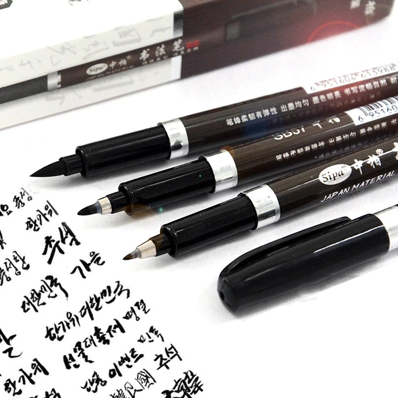 

3 Pcs Calligraphy Pen for Signature Chinese Words Learning Brush Pens Set Art Marker Pens Stationery School Supplies Gift