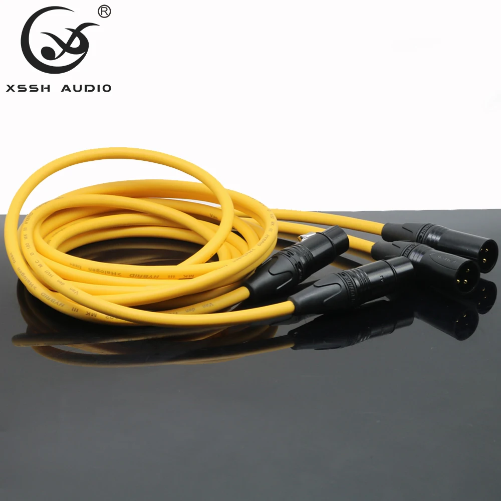

YIVO VDH HIFI Famale Male XLR Cable OFC pure copper plated silver XLR to XLR Microphone Speaker foil shield audio Cable Wire