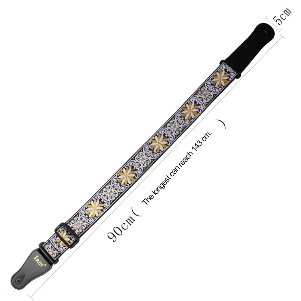 

Ethnic Embroidery Pattern Guitar Strap Holder Adjustable Thicken Acoustic Guitar Bass Shoulder Strap Electric Guitar Accessories