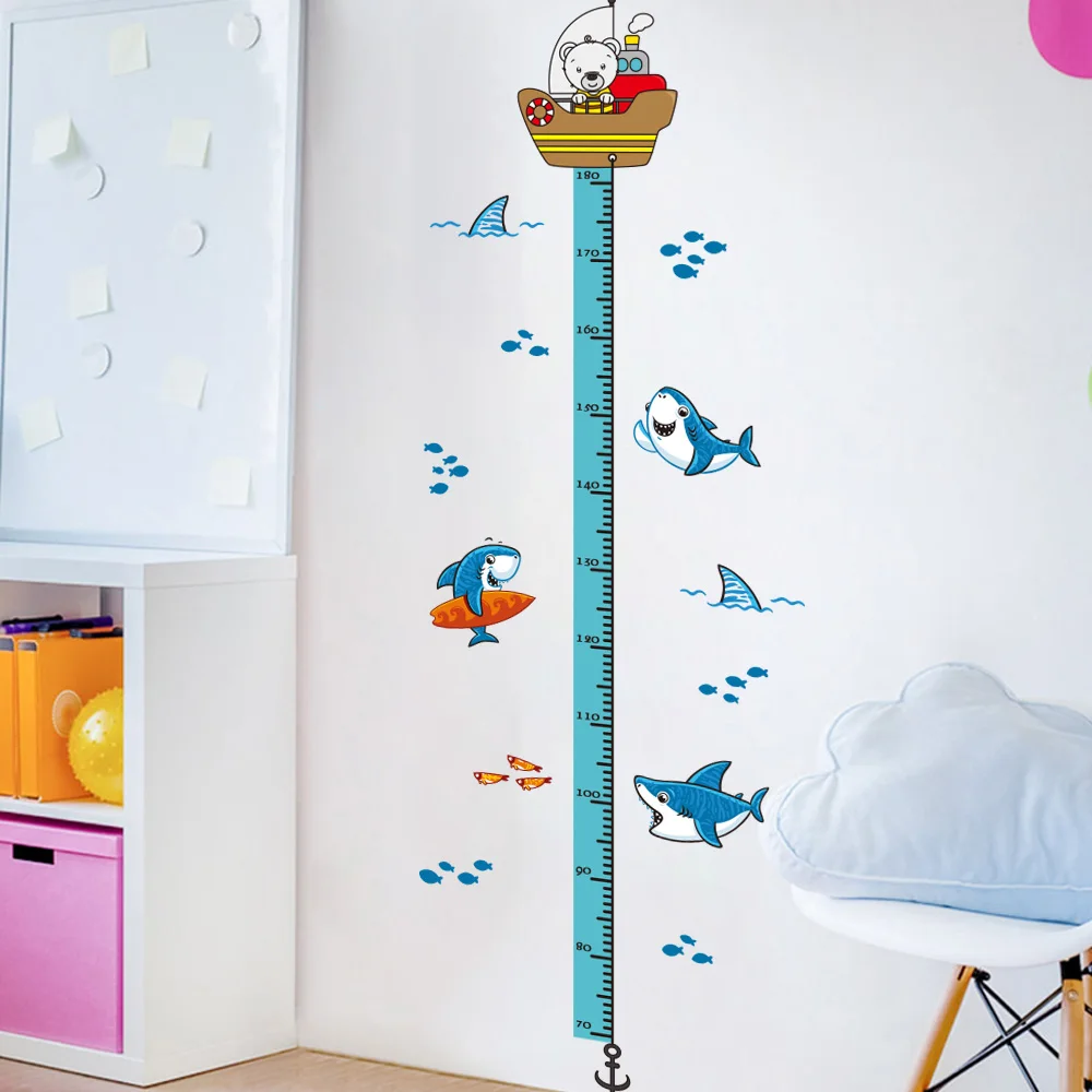 Детский дальномер животные Акула слон детский измеритель роста настенные