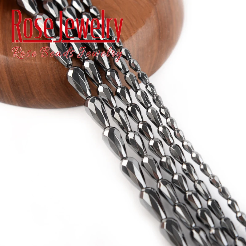 Бусины-шармы из натурального граненого камня гематит для самостоятельного