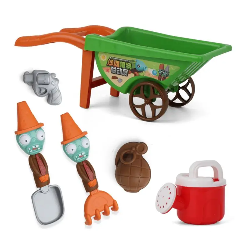 

7 Pcs Wheelbarrow Beach Toys for Kids Sand Toys for building Sand Castles Molds