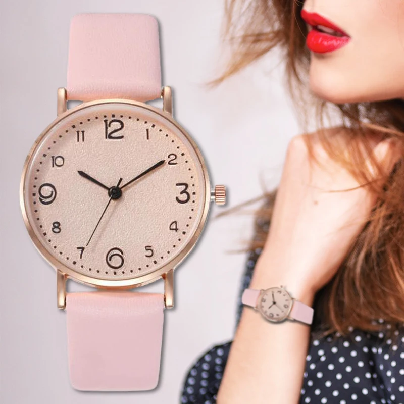 Женские часы хит продаж Популярные Простые аналоговые кожаные кварцевые модные