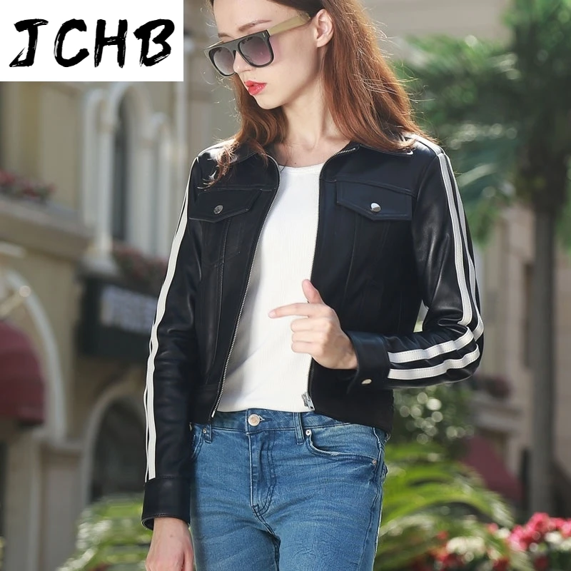 

new shipping,2021 Free quality women Genuine leather jacket.fashion short sheepskin biker jacket,casual slim coat,super sales