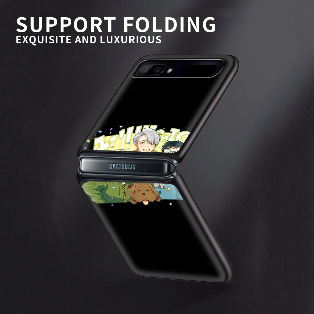 

Hot Yuri on Ice anime Smartphone Shell for Samsung Galaxy Z Flip Caso Soft Shell Black Fundas TPU Coque Silicone Case