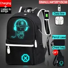 Модные светящиеся рюкзаки для мальчиков и девочек, школьные ранцы с анимацией для подростков, мужская сумка с USB-зарядкой и защитой от кражи, мужской рюкзак для ноутбука