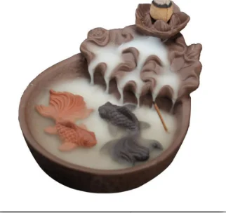 

Fish Backflow Incense Burner Meditation Gifts Home Office Tea House Decor Chinese Censer Holder Zen Buddhist Crafts Ornaments
