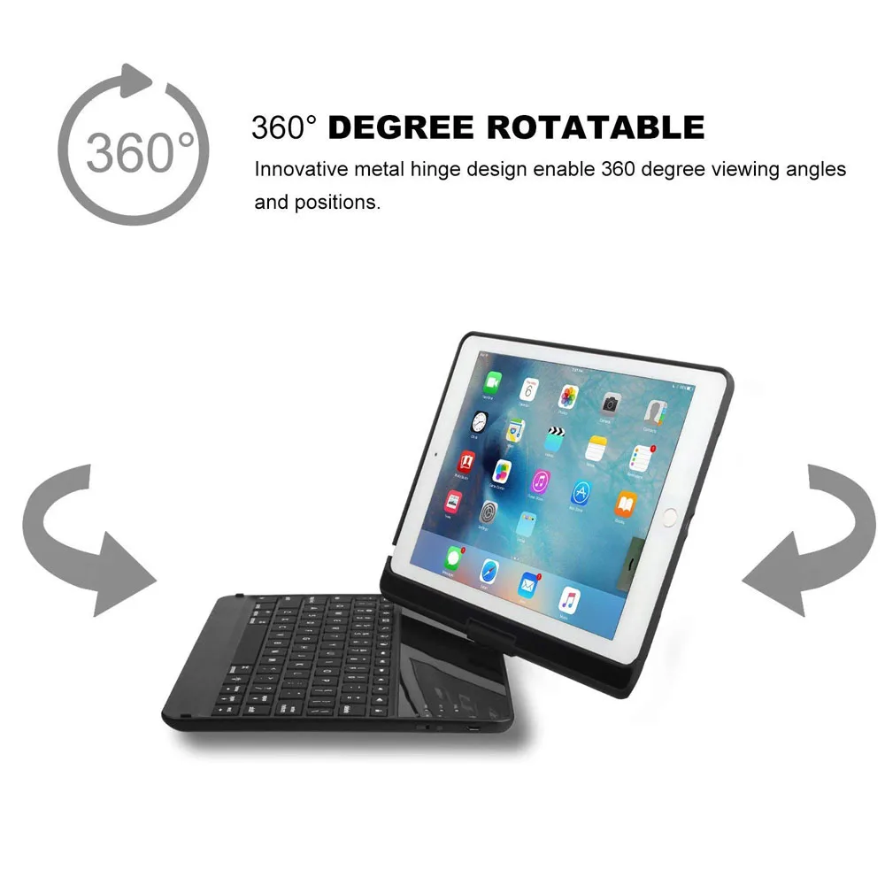 Для iPad 9 7 2018 2017 6th 5th чехол с клавиатурой светильник подсветкой беспроводная