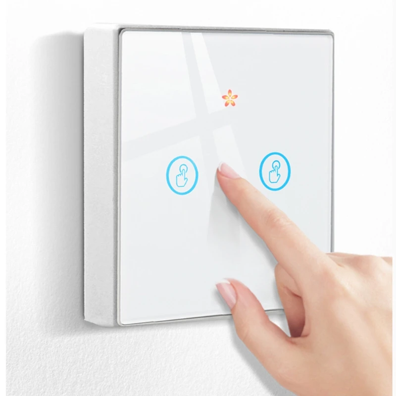 

Tempered Glass Panel WiFi Touching Switch 433Mhz Wireless Remote Control Switch Waterproof Anti-electric Shock Home Lamp