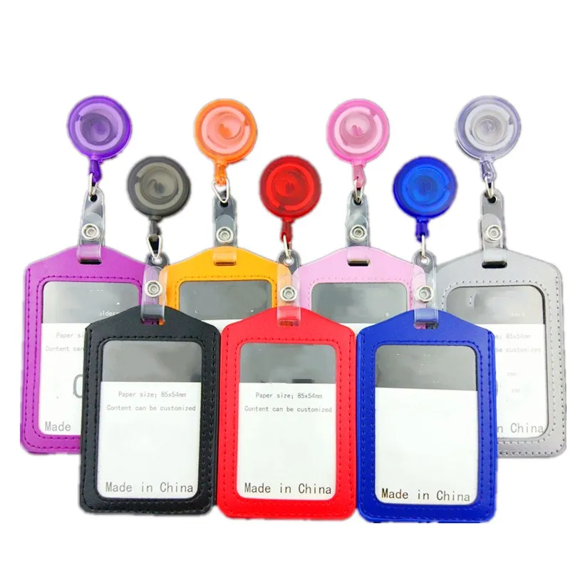 1 шт. из искусственной кожи ID держатель для карт с нашивками выдвижные катушки