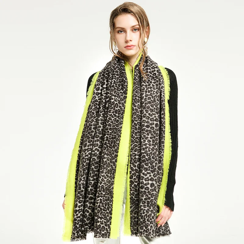 

2021 Women Keep Warm Cotton Linen Scarf Lady Soft Wrap Leopard Print Shawls Female Elegant Hijab 180x90cm