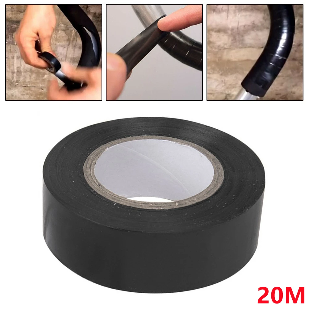 

20m Black Handlebar Grip Repair & Bar Finishing Tape Fits All Road Bikes Cycles Bicycle Wrap Adhesive Cover Brakes Fixed Gear