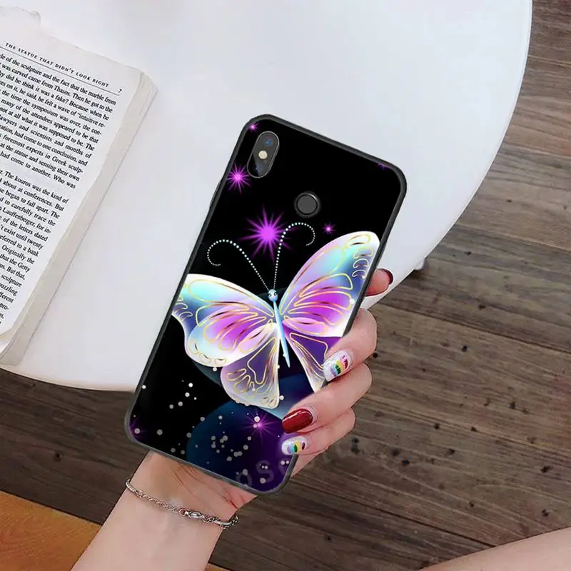 

Lovely animal Butterfly Phone Case For Xiaomi Redmi note 7 8 9 t max3 s 10 pro lite Luxury brand shell funda coque