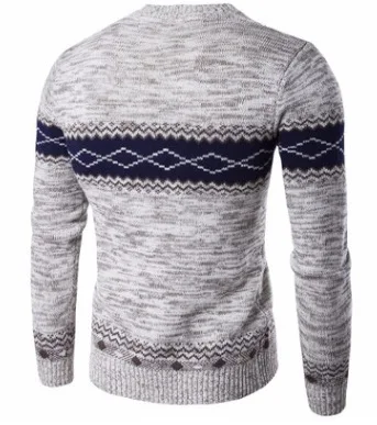 

LOVZON Men's fashion autumn winter sweater Casual Striped O-Neck Pullovers Knitted Male Long Sleeve Sweaters Knitwear