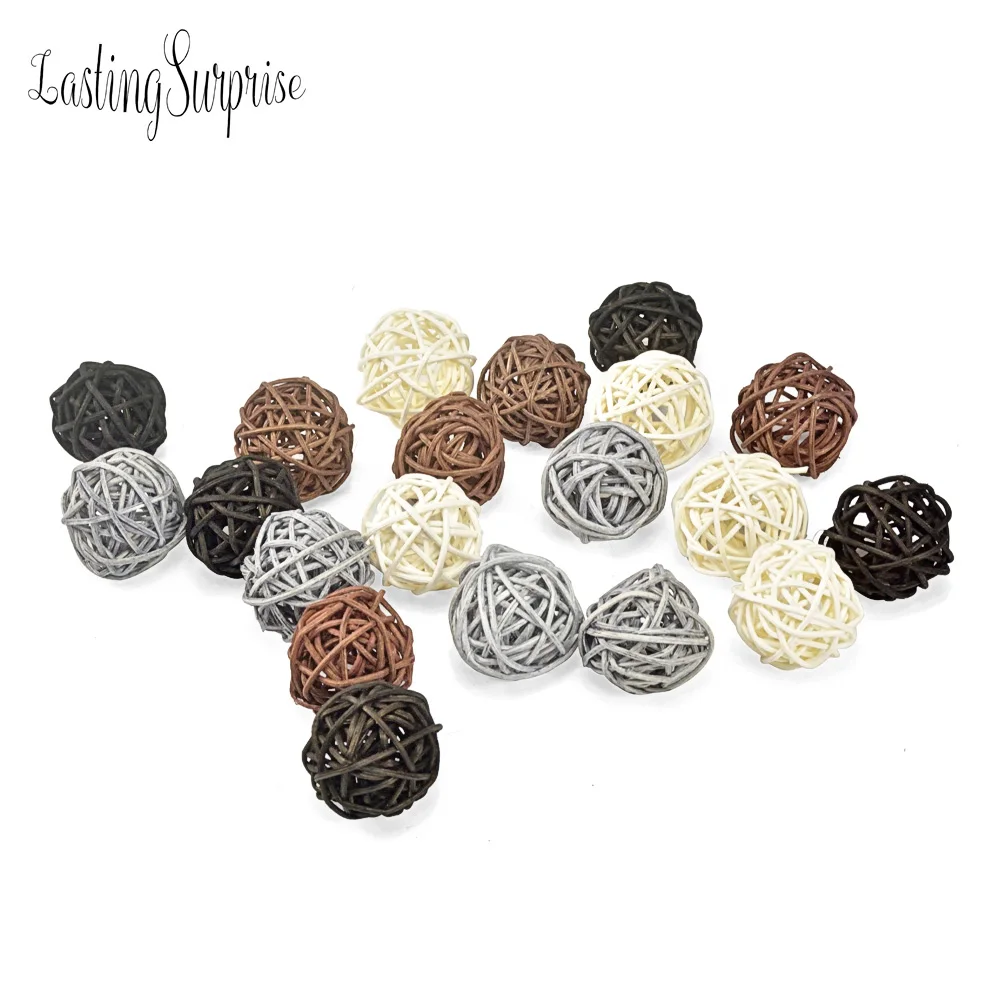 20 шт. 3 см Разноцветные свадебные декоративные Ротанговые шары Рождественский