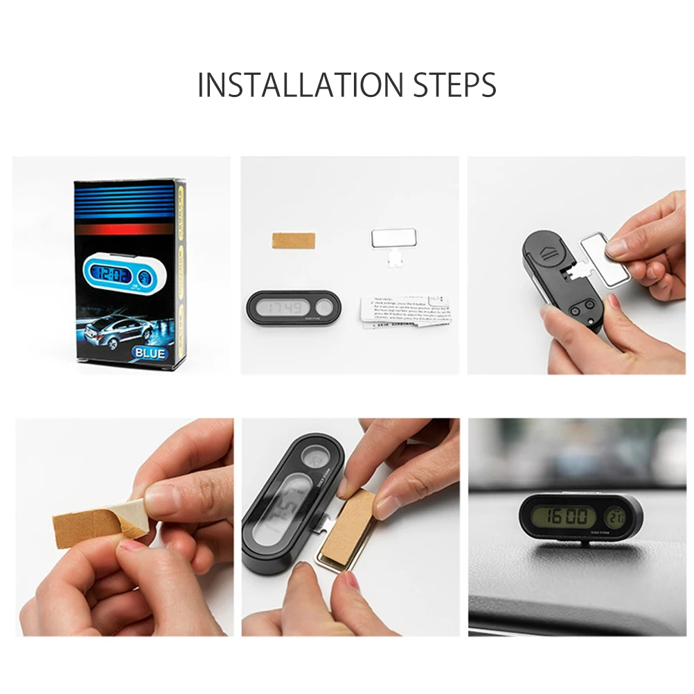 Автомобильные часы 2 в 1 термометр светодиодный светодиодная подсветка