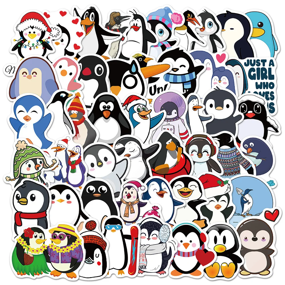 

10/30/50PCS Waterproof Cartoon Penguin Sticker Child Reward Luggage Travel Trolley Sticker Notebook Sticker Wholesale