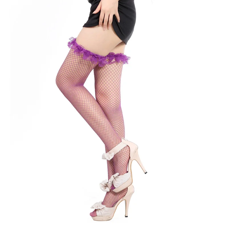 Сексуальные прозрачные чулки в сетку выше колена пять видов цветов шелковые на