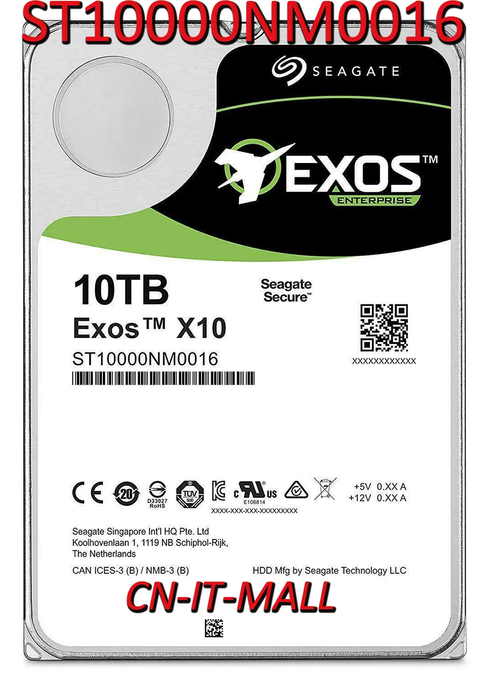 

Внутренний жесткий диск Seagate Exos ST10000NM0016 ST10000NM001G 10 ТБ (гелиевый) 7200 об/мин SATA 6 ГБ/сек. 256 МБ кэш