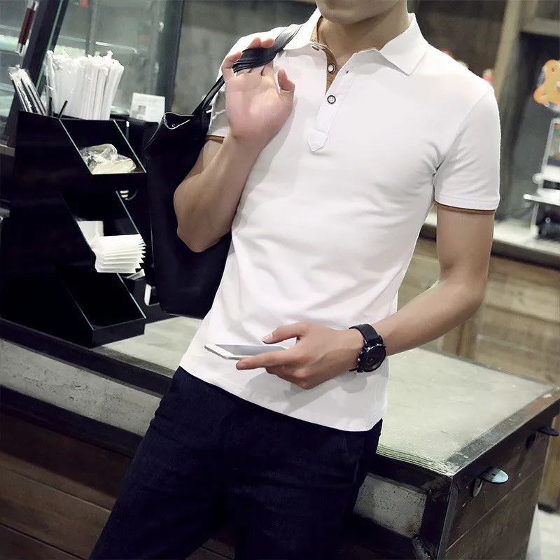 26896-Spring and Autumn Men's Short Sleeve T-Shirt Loose Short Sleeve Half Sleeve Cropped Sleeve Set