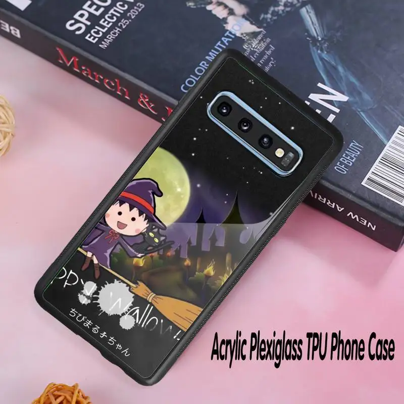 

Halloween Chibi Maruko-chan Phone Case Acrylic Plexiglass TPU phone case For Samsung Galaxy S8 S9 S10 s10e S20 PLUS ULTRA S6edge