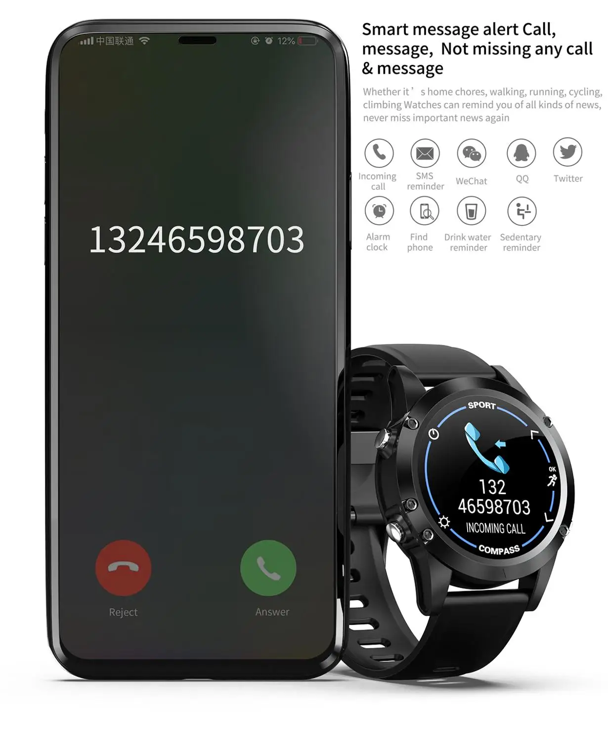 

LIGE 2020 New Fashion Smart Watch Men IP68 Waterproof compass Sport Fitness Watch luxury Watch For Android ios smartwatch Mens