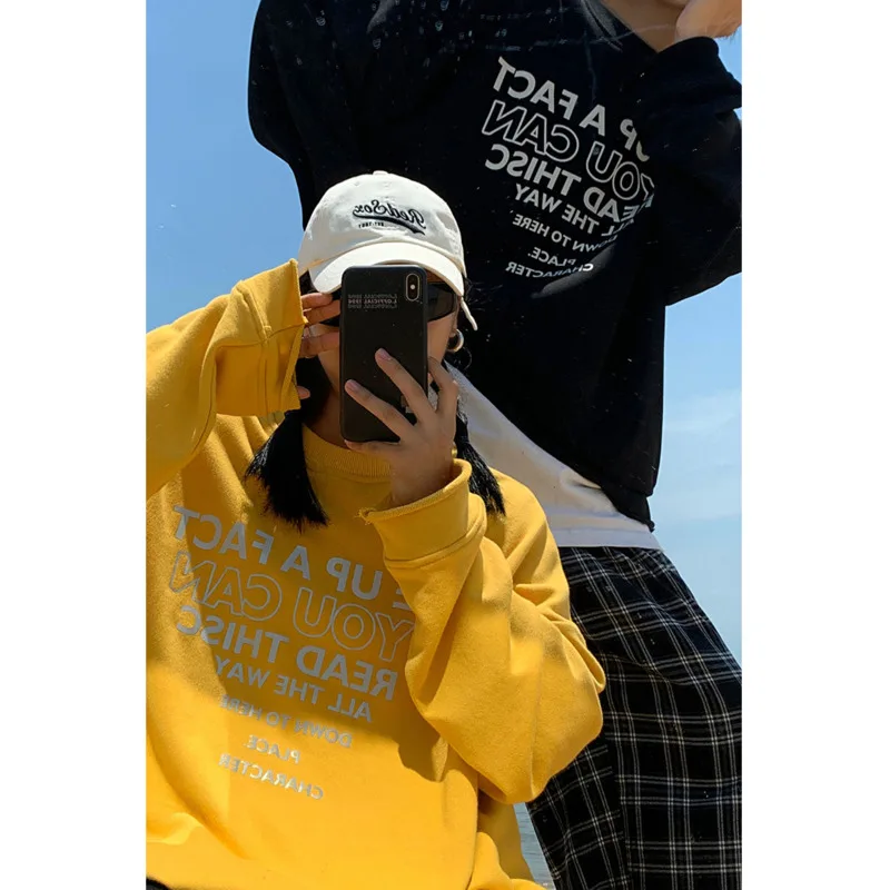 

Men's sweatshirts 2021 spring and autumn new printing loose casual round neck men and women pullovers youth men's clothing
