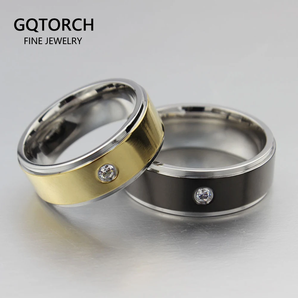 Обручальные кольца для мужчин из нержавеющей стали 316l с чёрными лабораторными