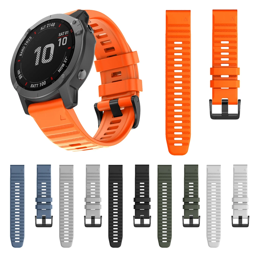 

QuickFit 22mm 26mm Watchband For Garmin Fenix 6 6X Pro / 5 5X Plus 3 3HR Silicone Band Fenix6 Fenix5 Watch Easyfit Wrist Strap