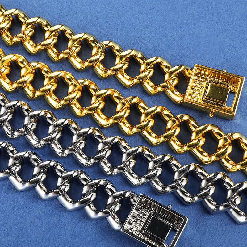 

3Rows Rhinestone Zircon 20mm Men Necklace Miami Cuban Chain Alloy Hip Hop Rock High Quality Luxury Gift Jewelry