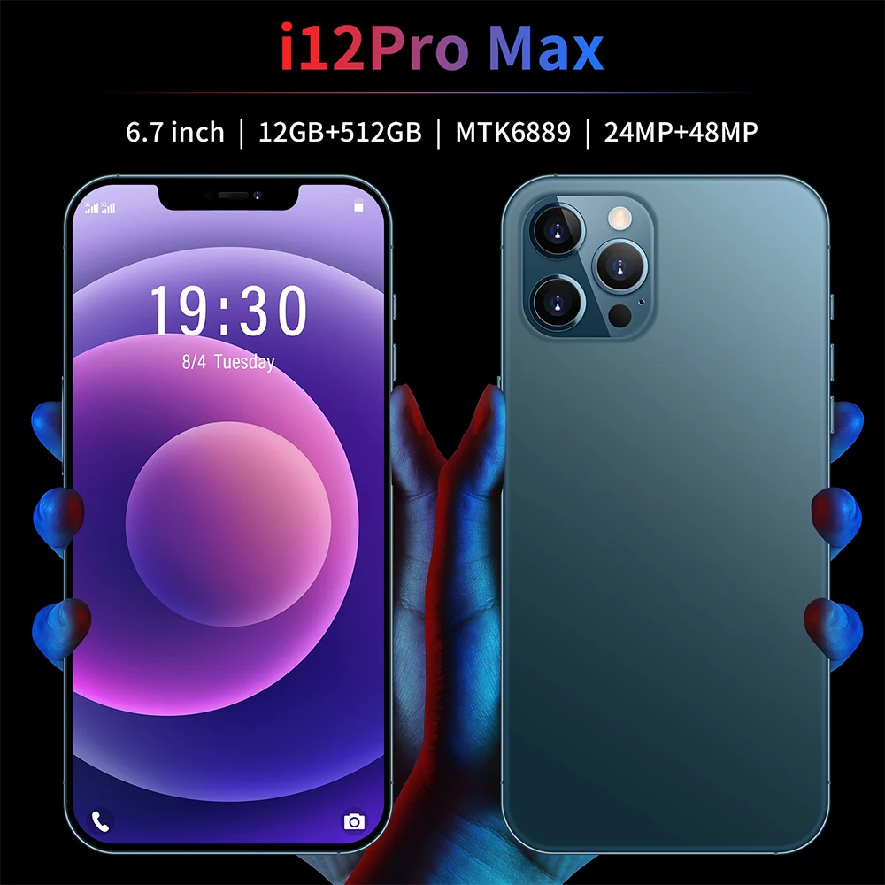 Смартфон Android 10 Мобильный телефон 12 ГБ 512 Celulares Восьмиядерный HD-камера 6 7