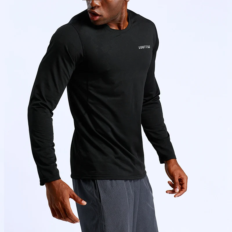 Новинка Спортивная Мужская футболка для фитнеса бега футболки с длинным рукавом