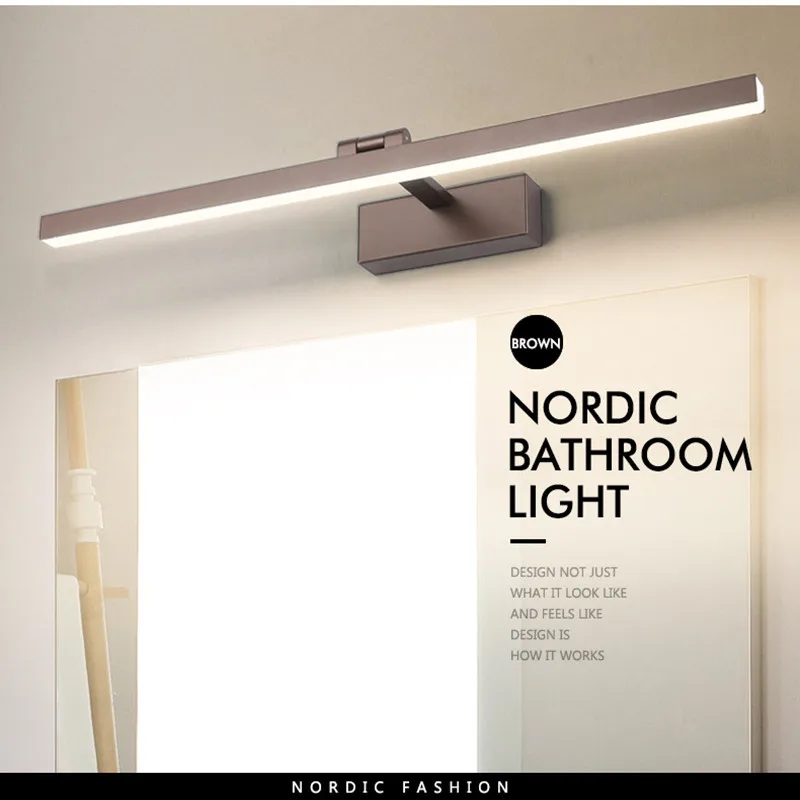 New Nordic Modern Led Mirror Headlight Waterproof Fog Toilet Bathroom Wall Lamp Metal Cabinet Light | Лампы и освещение