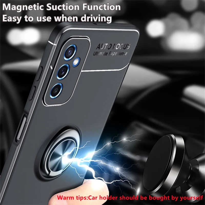 For Samsung Galaxy M52 5G Case For Samsung M52 5G Cover Bumper TPU Soft Ring Magnetic Holder For Cover Samsung M52 5G M52 Fundas