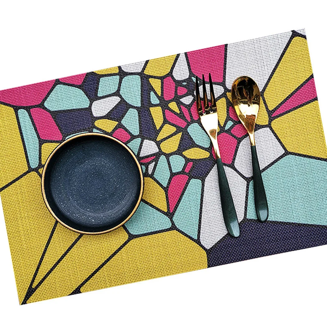 

4Pcs Creative Bohemia Anchor Pattern Kitchen Placemat Coaster Cotton Linen Pad Dish Coffee Cup Table Mat Home Decor