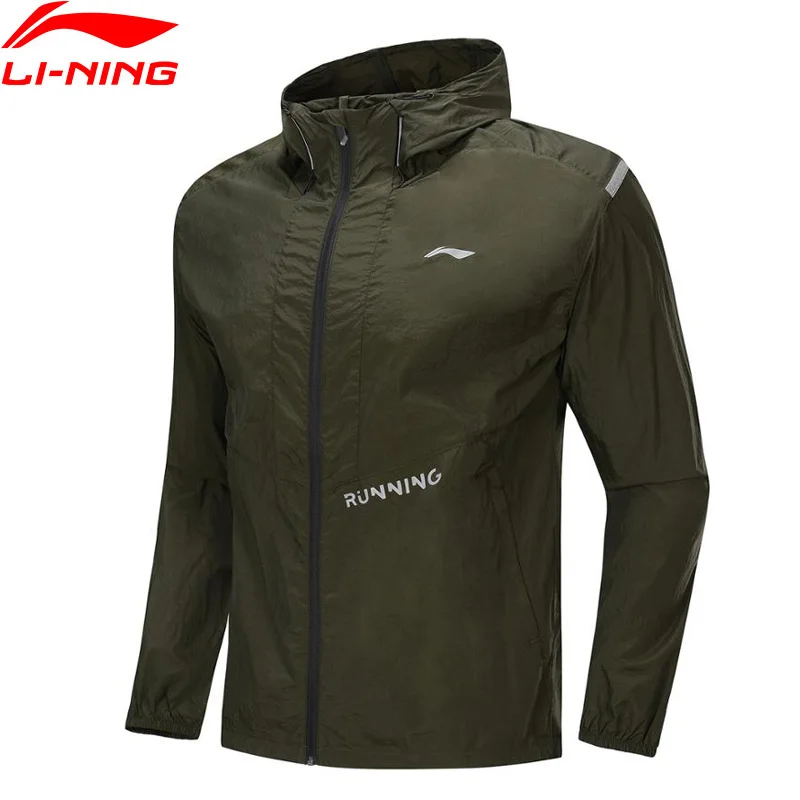 Мужская ветровка для бега Li-Ning 100% нейлон с защитой от ультрафиолета Стандартный