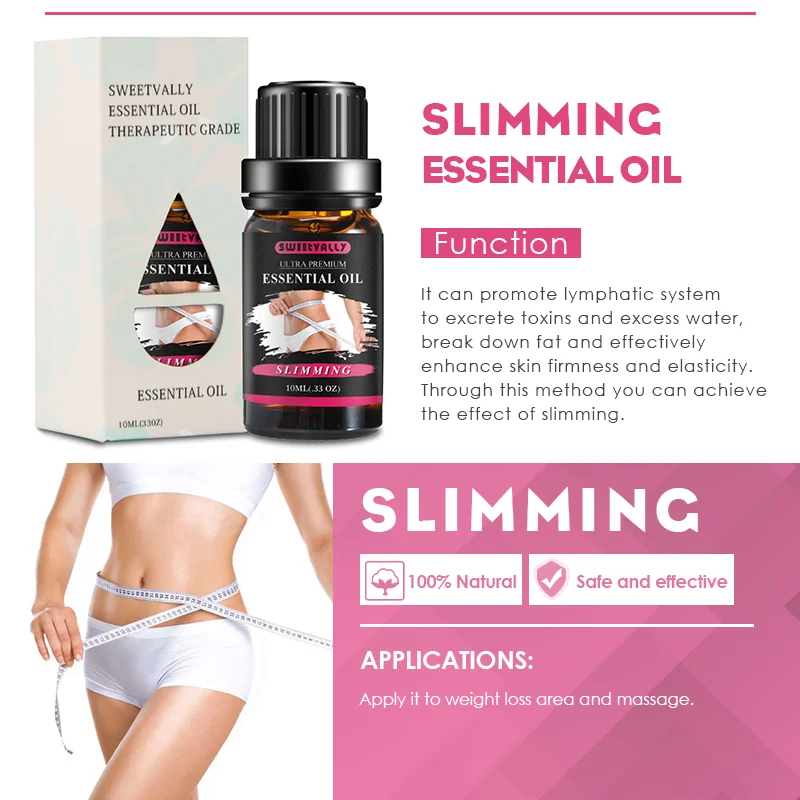 Горячая распродажа 10 мл массажное эфирное масло для похудения уход за телом