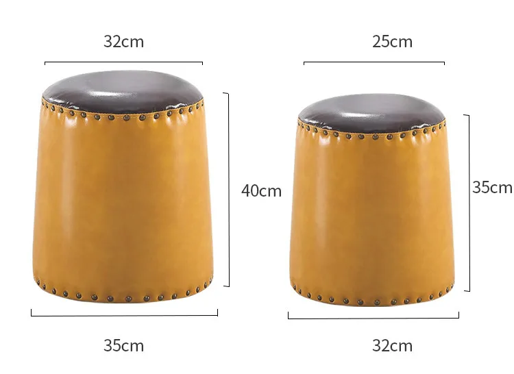 40 см кожаный круглый табурет модные креативные кофейные табуреты домашний диван