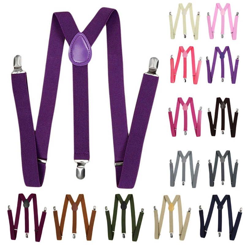 

Unisex Clip on Suspender Elastic Y-Shape Back Formal Adjustable Braces, coffee