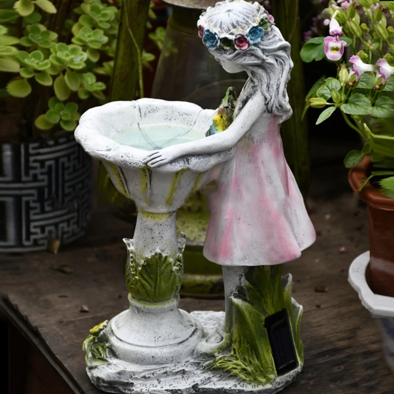 

Garden Ornament Angel Figurines Creative Micro Landscapes Crafts Fairy Garden Ornament Lights Flower Fairy Solar Decors F2TB