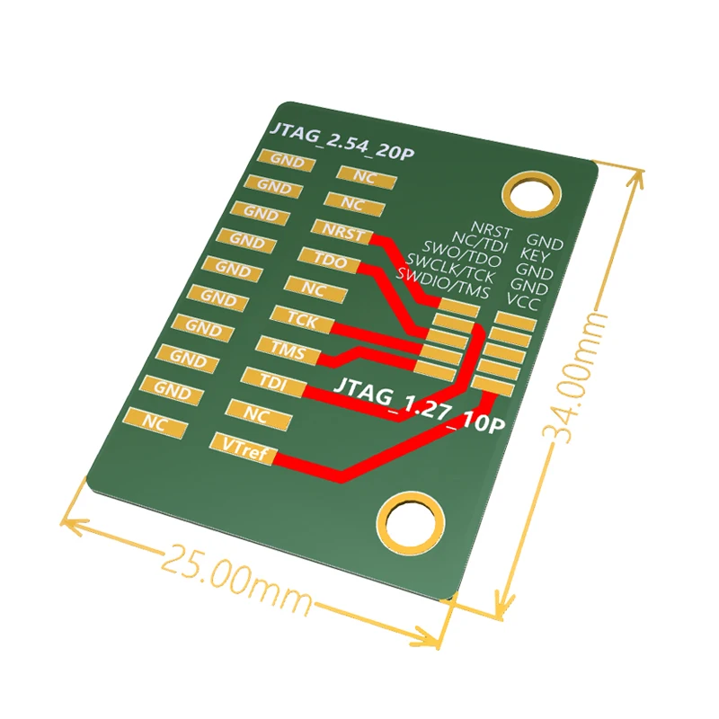 Плата адаптера JTAG 20-pin 2 54 мм на 10-pin 1 27 шаг JLINK XDS100 SWD плата интерфейса |
