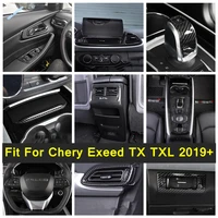 gear shift knob door handle wrist ac vent stickers trim abs for chery exeed tx txl 2019 2020 carbon fiber texture interior