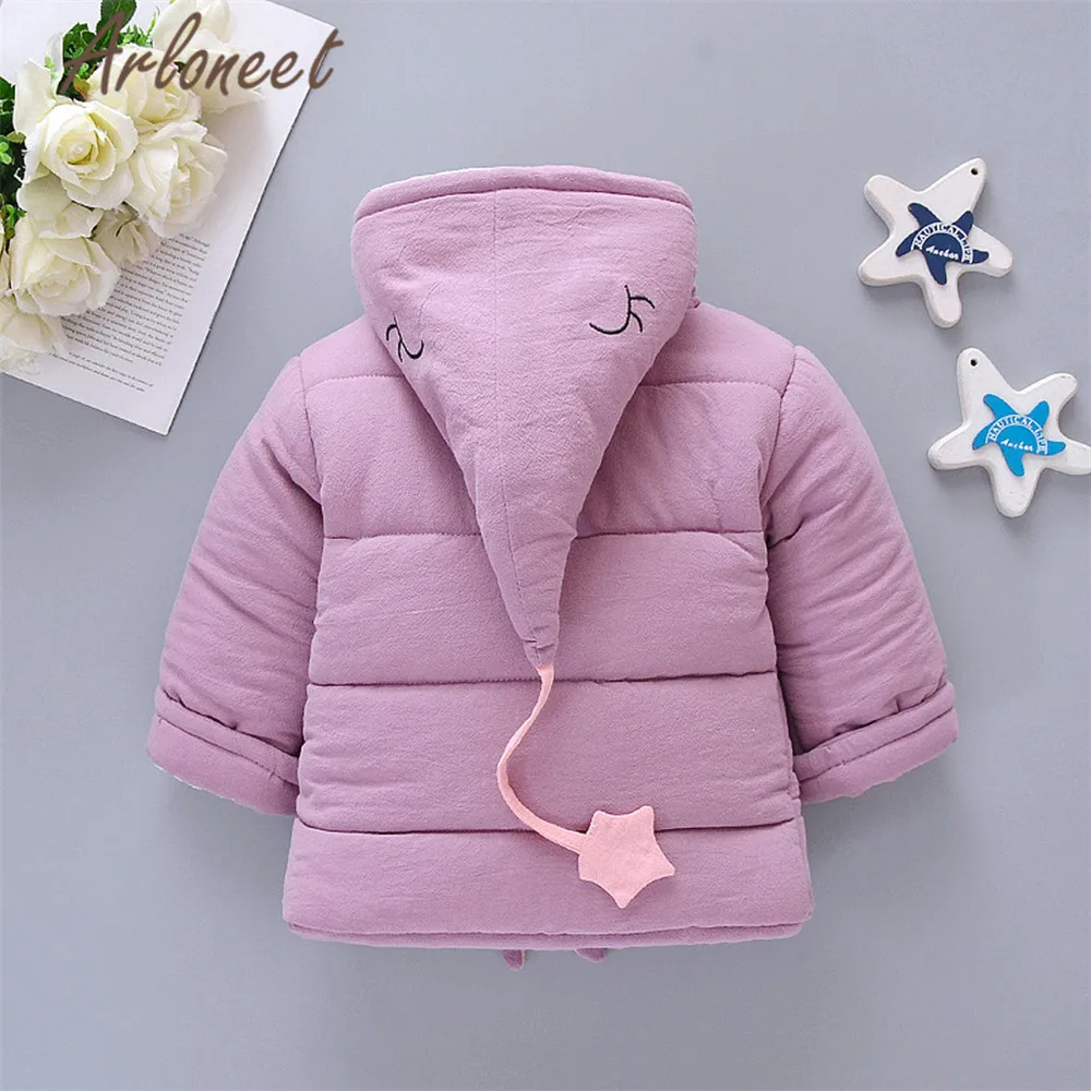 ARLONEET пальто с мультяшным рисунком для маленьких девочек теплое зимнее толстое со